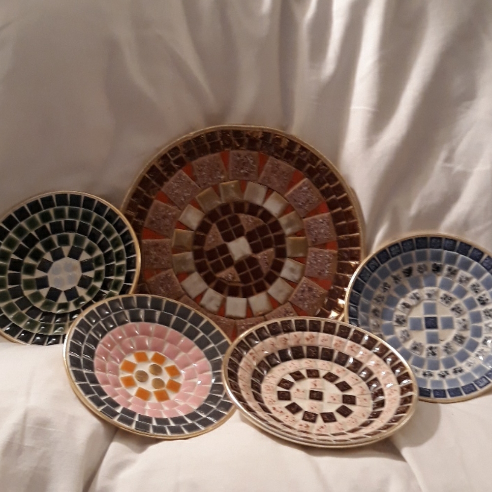 5-pc Vintage Tile Trays
